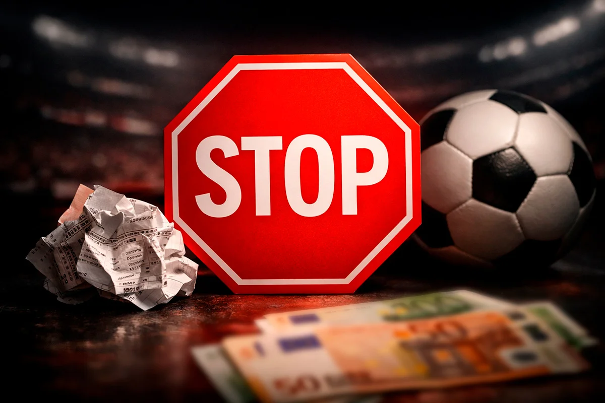 Warnzeichen symbolisiert typische Fehler beim Sportwetten