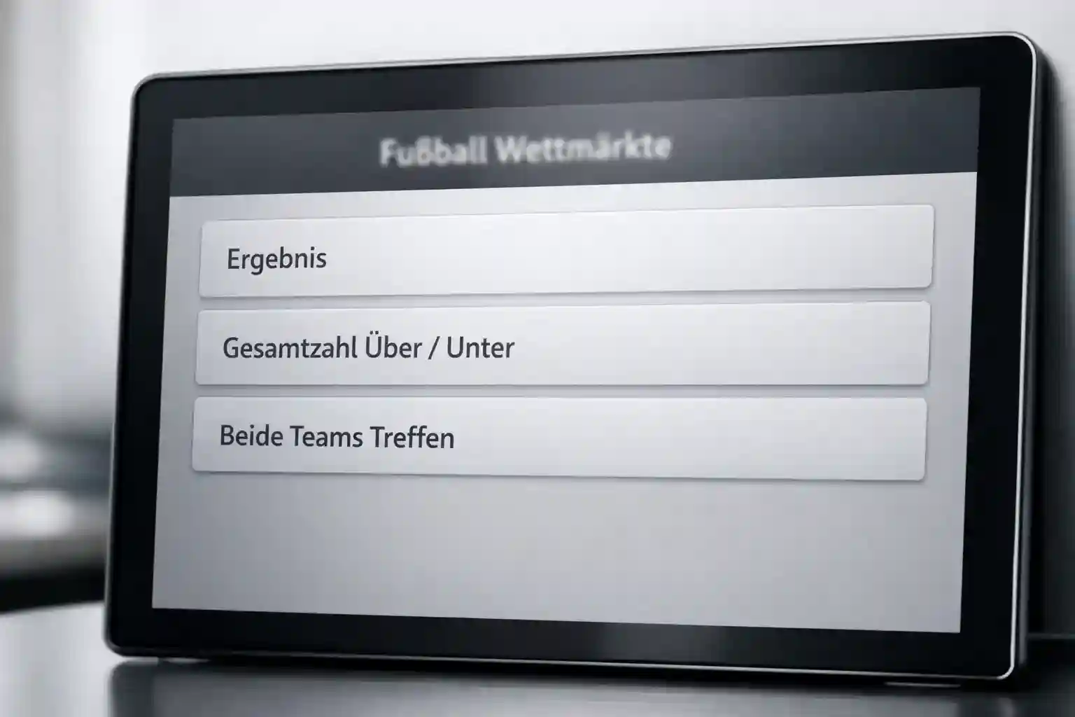 &Uuml;bersicht verschiedener Wettoptionen f&uuml;r ein Fu&szlig;ballspiel