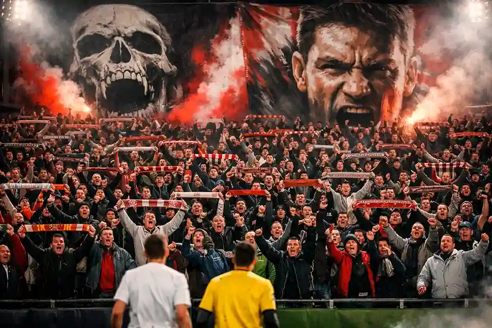 Begeisterte Heimfans im vollen Stadion der 2. Bundesliga