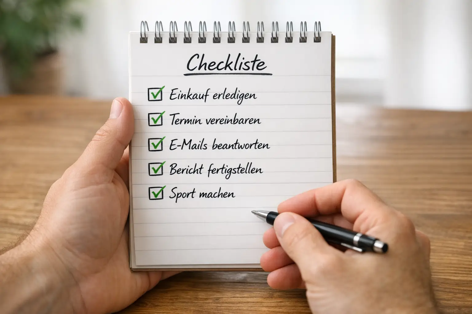 Person mit Notizblock erstellt Checkliste für Wettanbieter-Auswahl